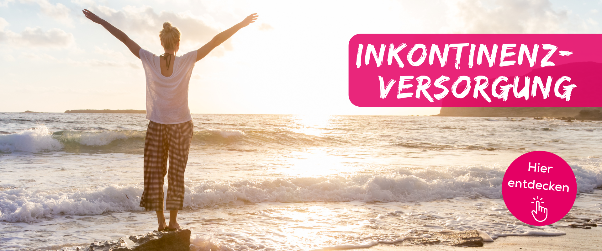 frau, strand, sonneuntergang, wellen, meer