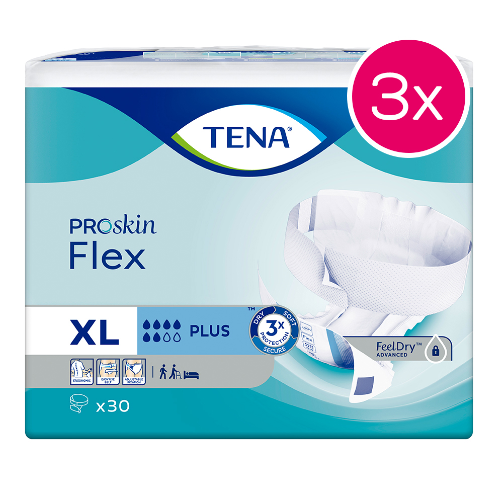 TENA Flex Plus Extra Large Karton mit 3 x 30er Packungen