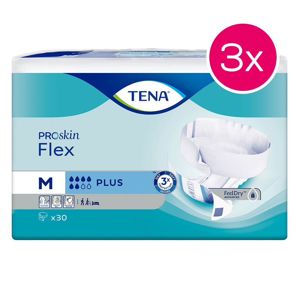 TENA Flex Plus Medium Karton mit 3 x 30er Packungen