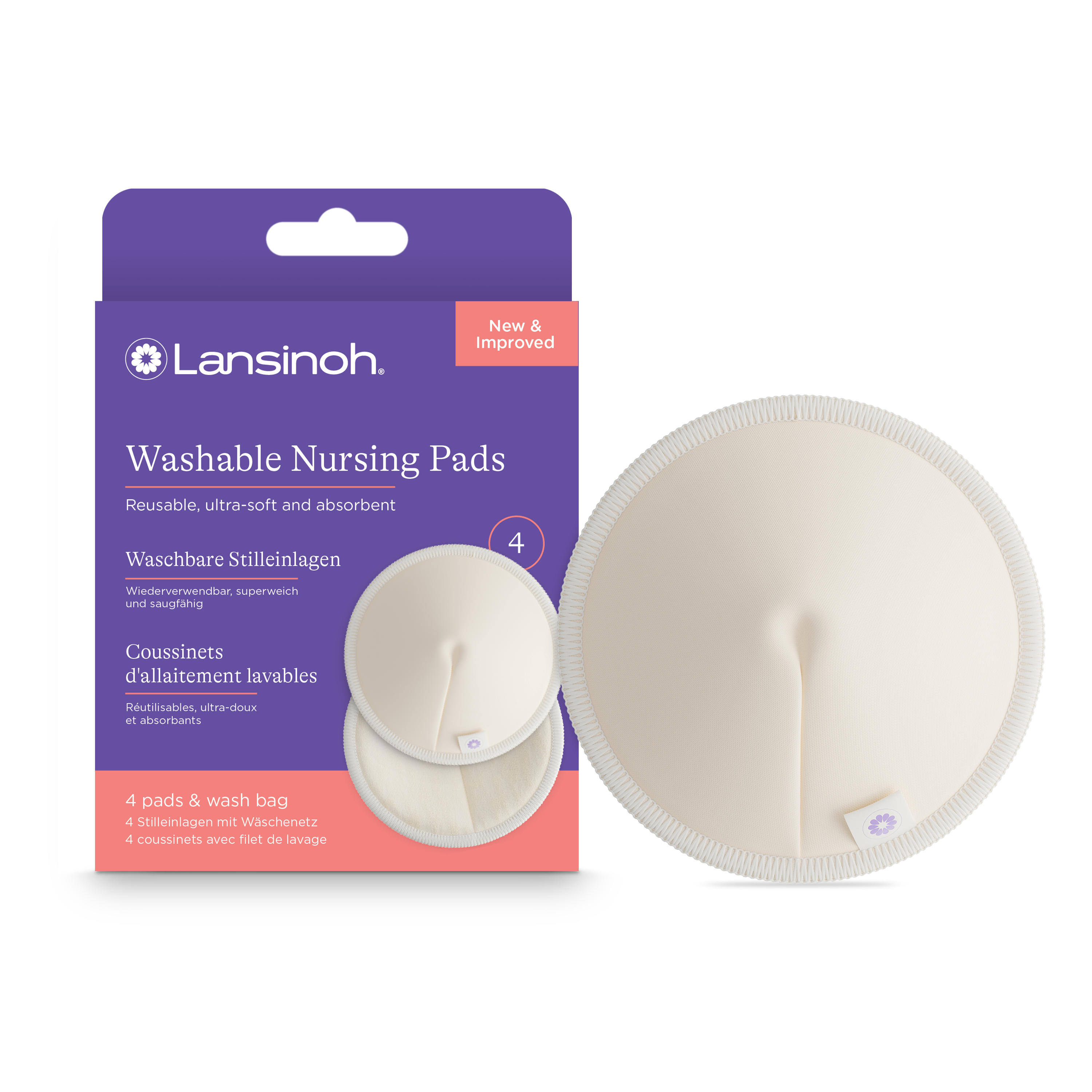 Lansinoh waschbare Stilleinlagen, komfortabel, ultrasaugfähig, weich und nachhaltig, speziell für empfindliche Brustwarzen, wiederverwendbar und umweltfreundlich, ideal für stillende Mütter