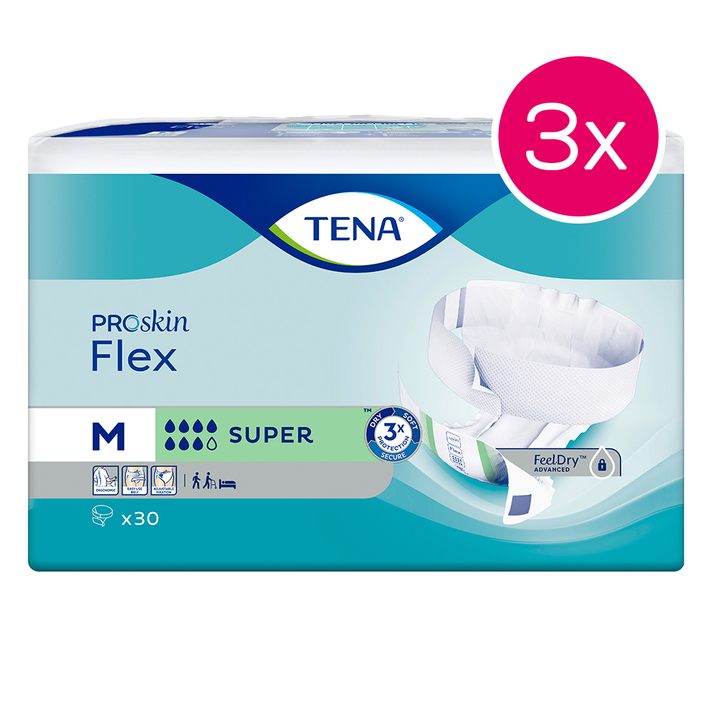 TENA Flex Super Medium Karton mit 3 x 30er Packungen
