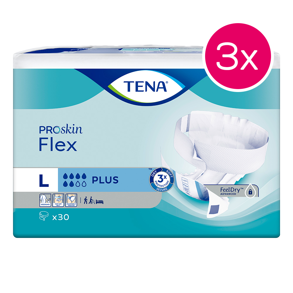 TENA Flex Plus Large Karton mit 3 x 30er Packungen