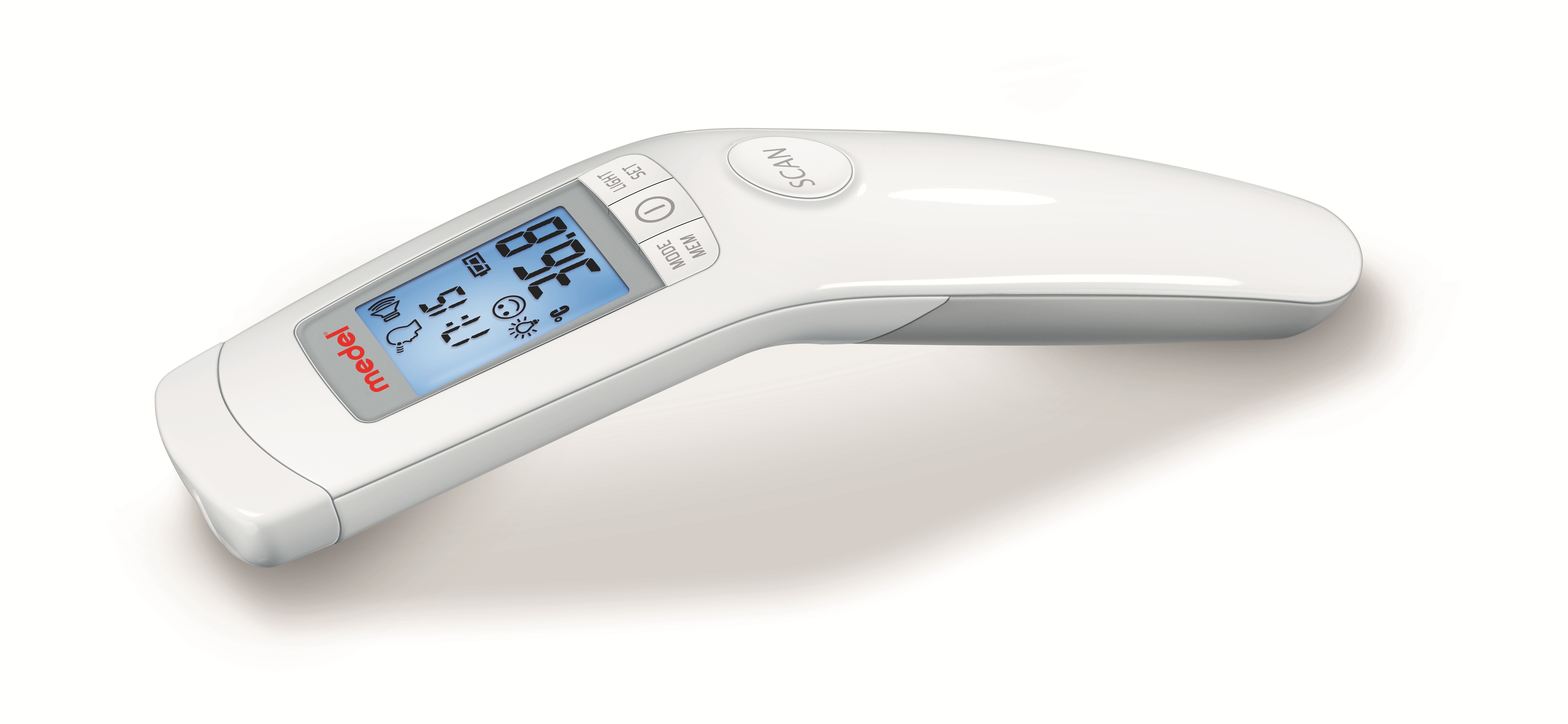 Infrarot-Fieberthermometer, Digitaler Thermometer, Medizinisch, Handgerät, weiß