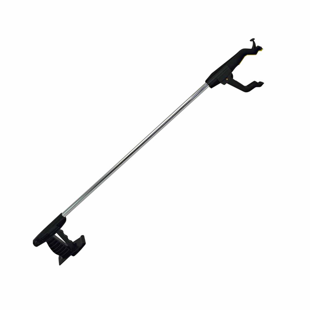 Sundo Homecare Greifhilfe mit ergonomischem, drehbarem Kunststoffgriff und integriertem Magnet, Länge 61–90 cm, erleichtert das Aufheben von Gegenständen, vielseitig einsetzbar, schwarz/grau