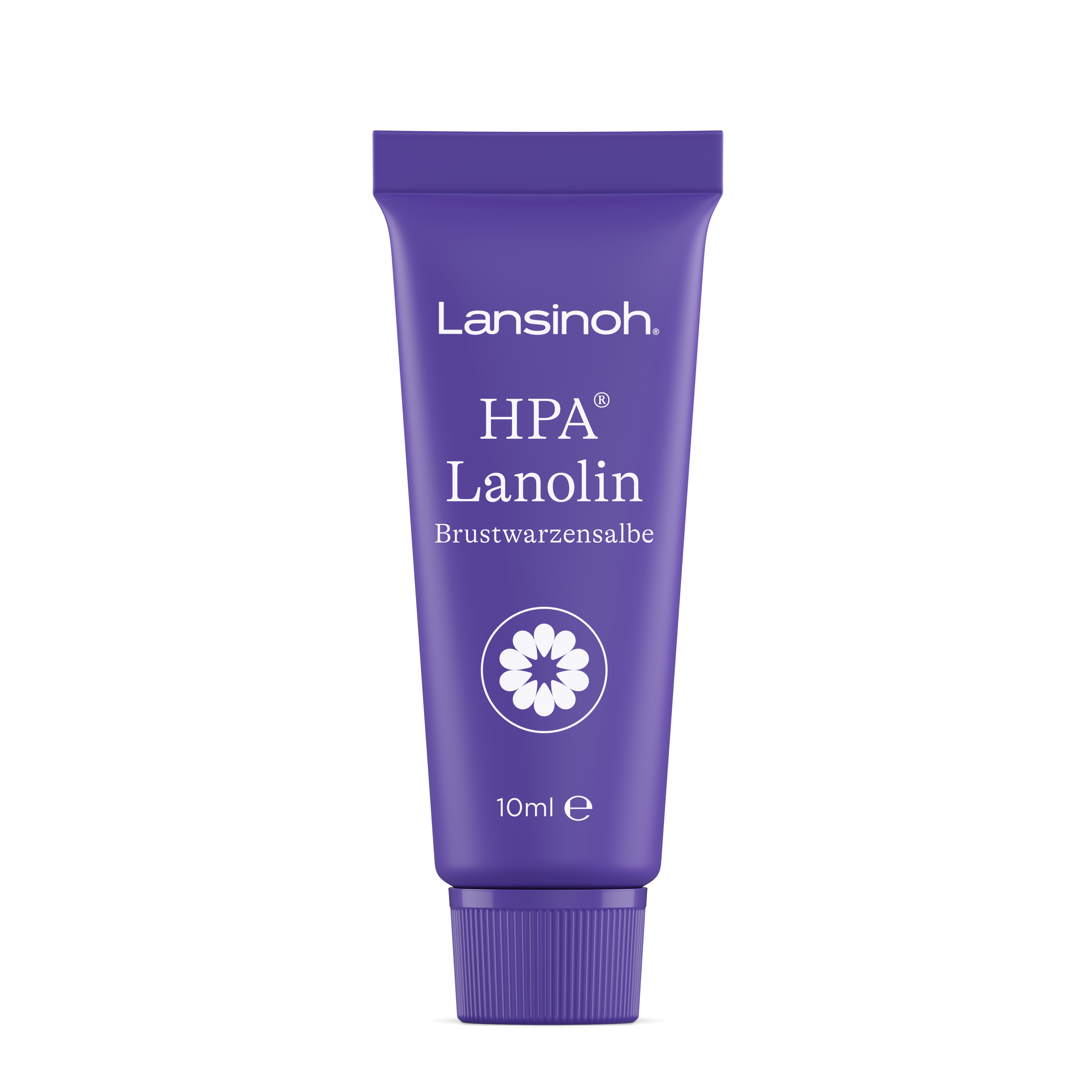 Lansinoh HPA Lanolin Brustwarzensalbe 10 ml, weiß-lila Tube, 100 % reines Lanolin ohne Zusatzstoffe, beruhigt und pflegt wunde Brustwarzen in der Stillzeit, auch für trockene Lippen und Hautstellen geeignet