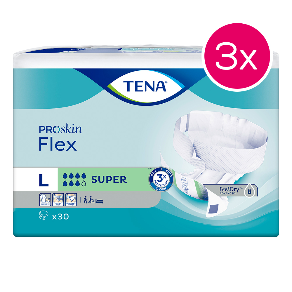 TENA Flex Super Large Karton mit 3 x 30er Packungen