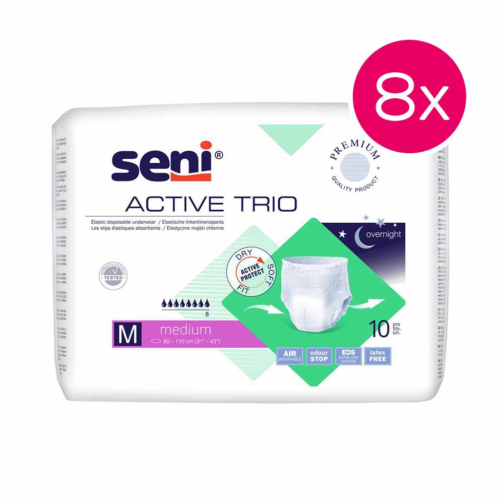 Seni Active Trio Medium Karton 8 x 10er Packungen