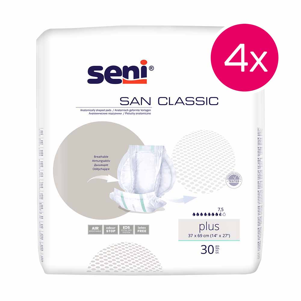 Seni San Classic Plus Karton mit 4 x 30er Packungen