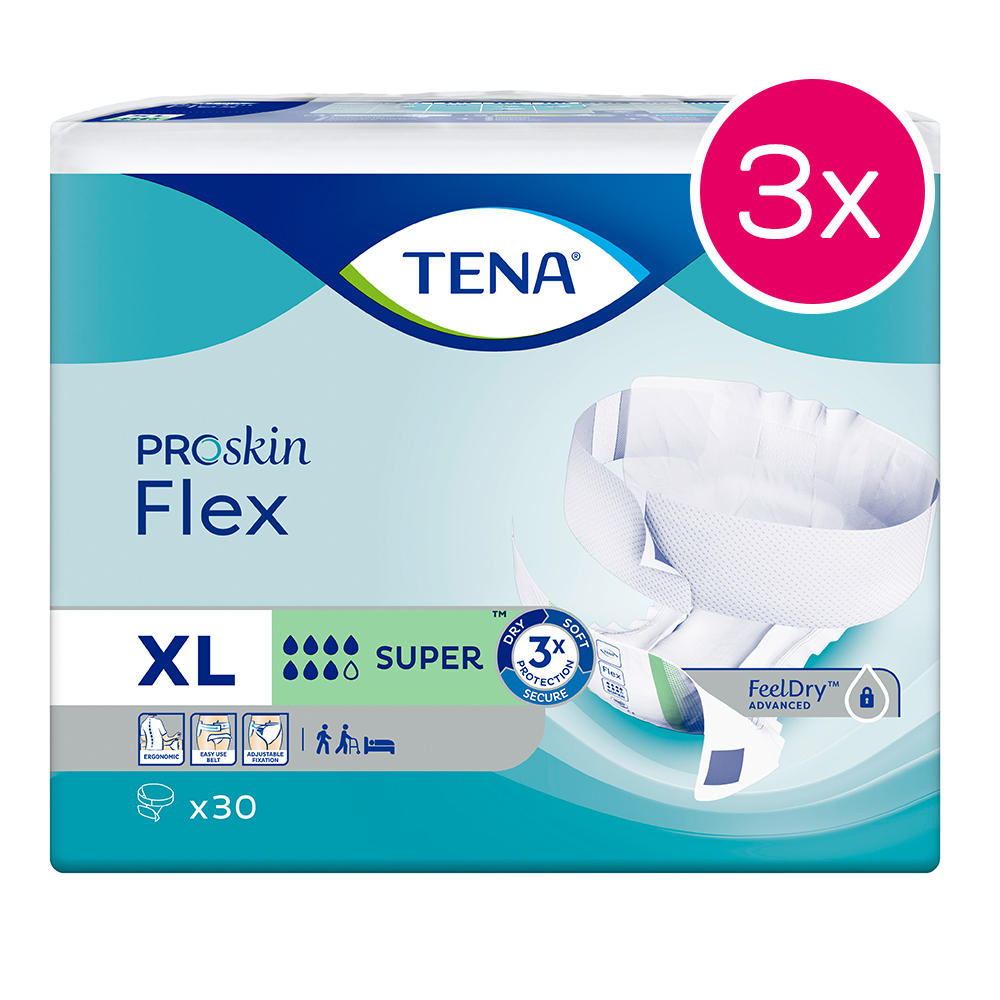 TENA Flex Super Extra Large Karton mit 3 x 30er Packungen