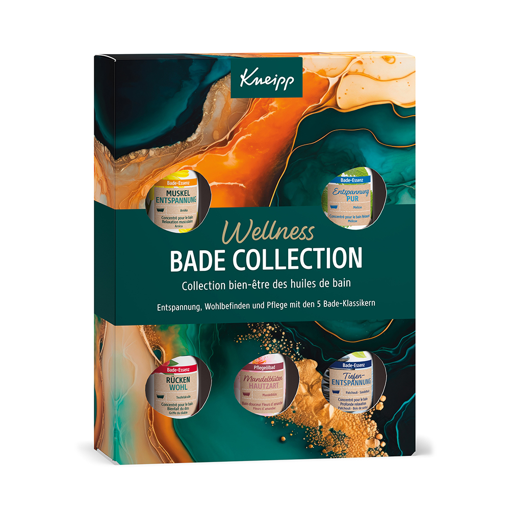 Kneipp Geschenkset Wellness Bade Collection 5-teilig mit Bade-Essenzen und Pflegeölbad – fördert Entspannung, Pflege und Wohlbefinden bei jedem Bad